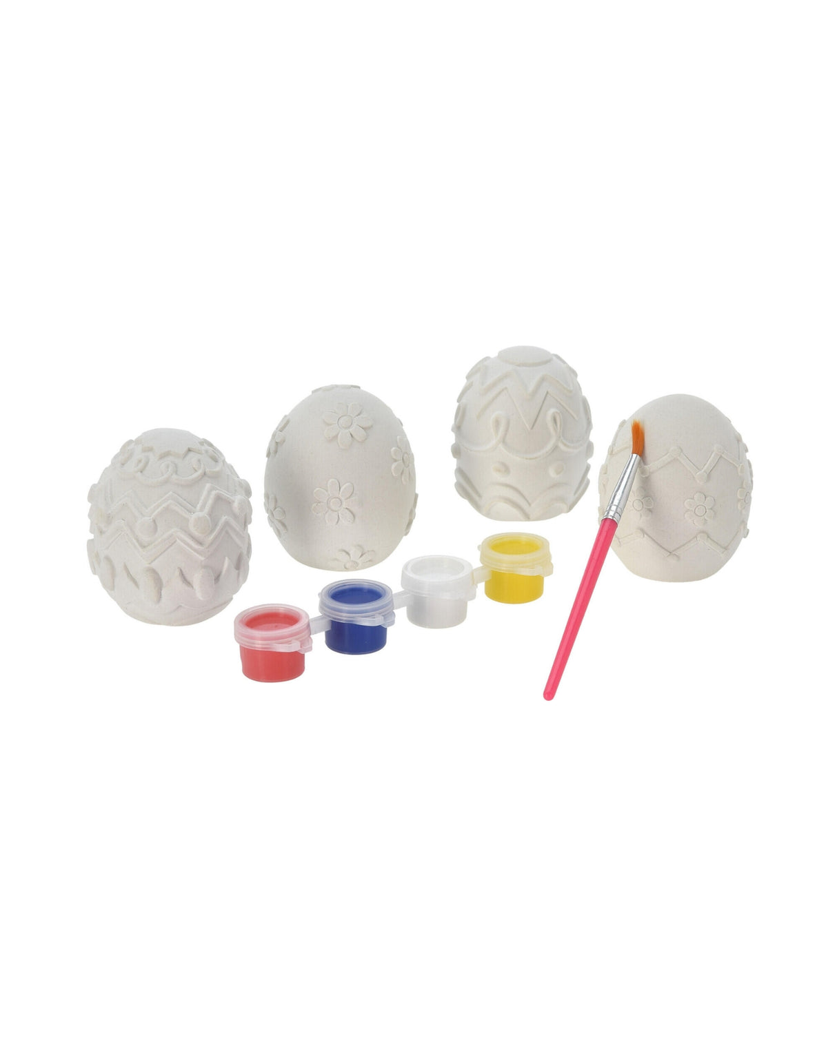 Malesæt med 4 æg med maling og pensel