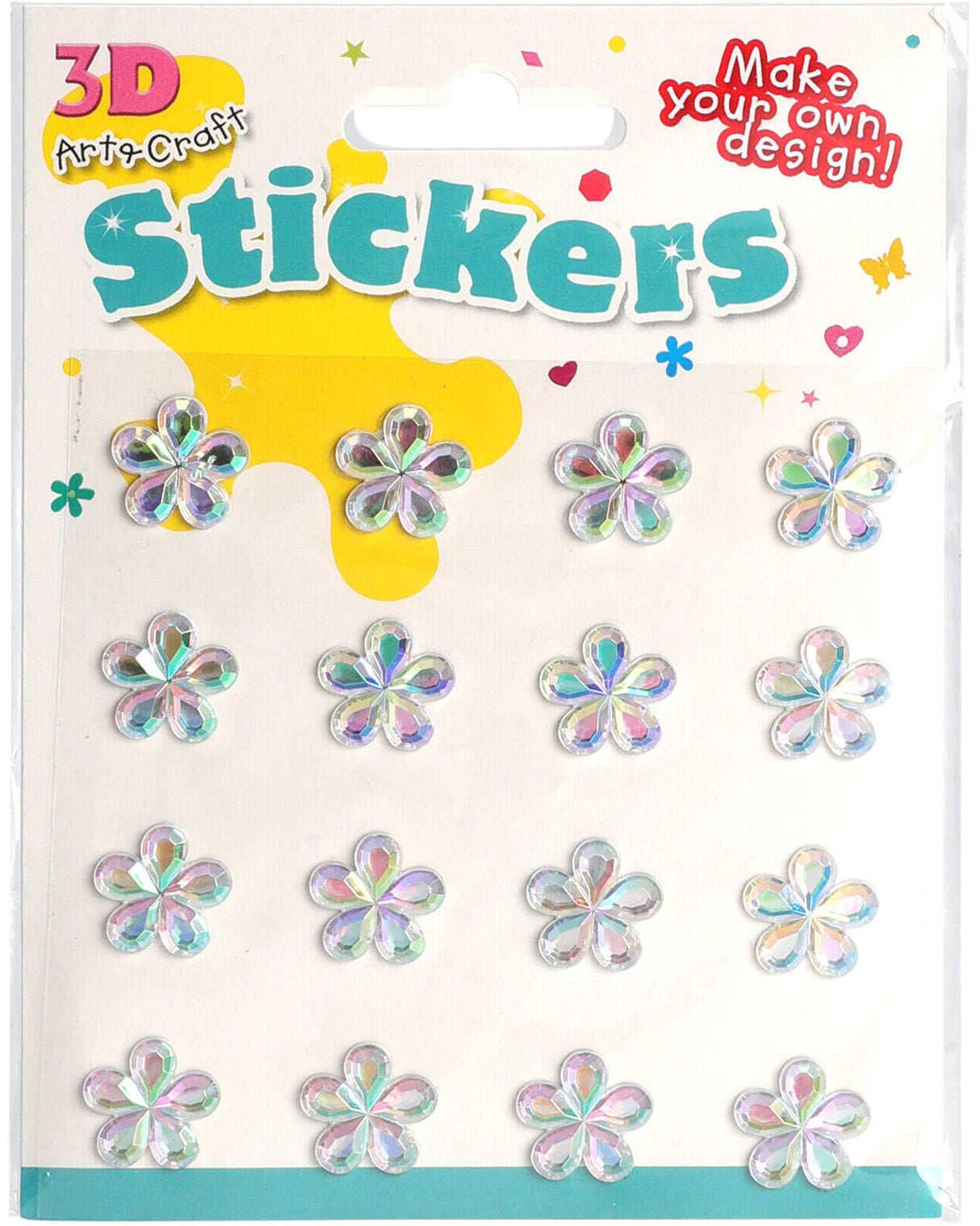 Stickers 16 stk isblomster