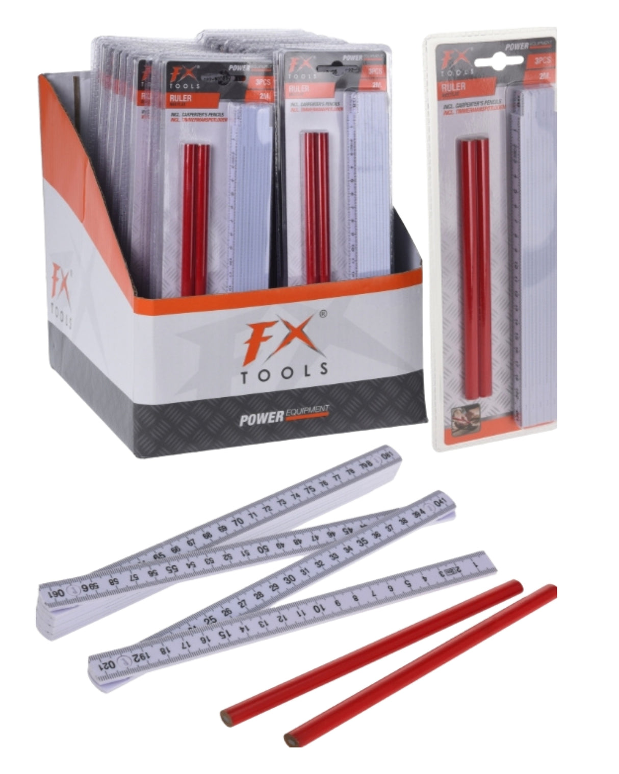 Tommestok 2 m incl. 2 blyanter.