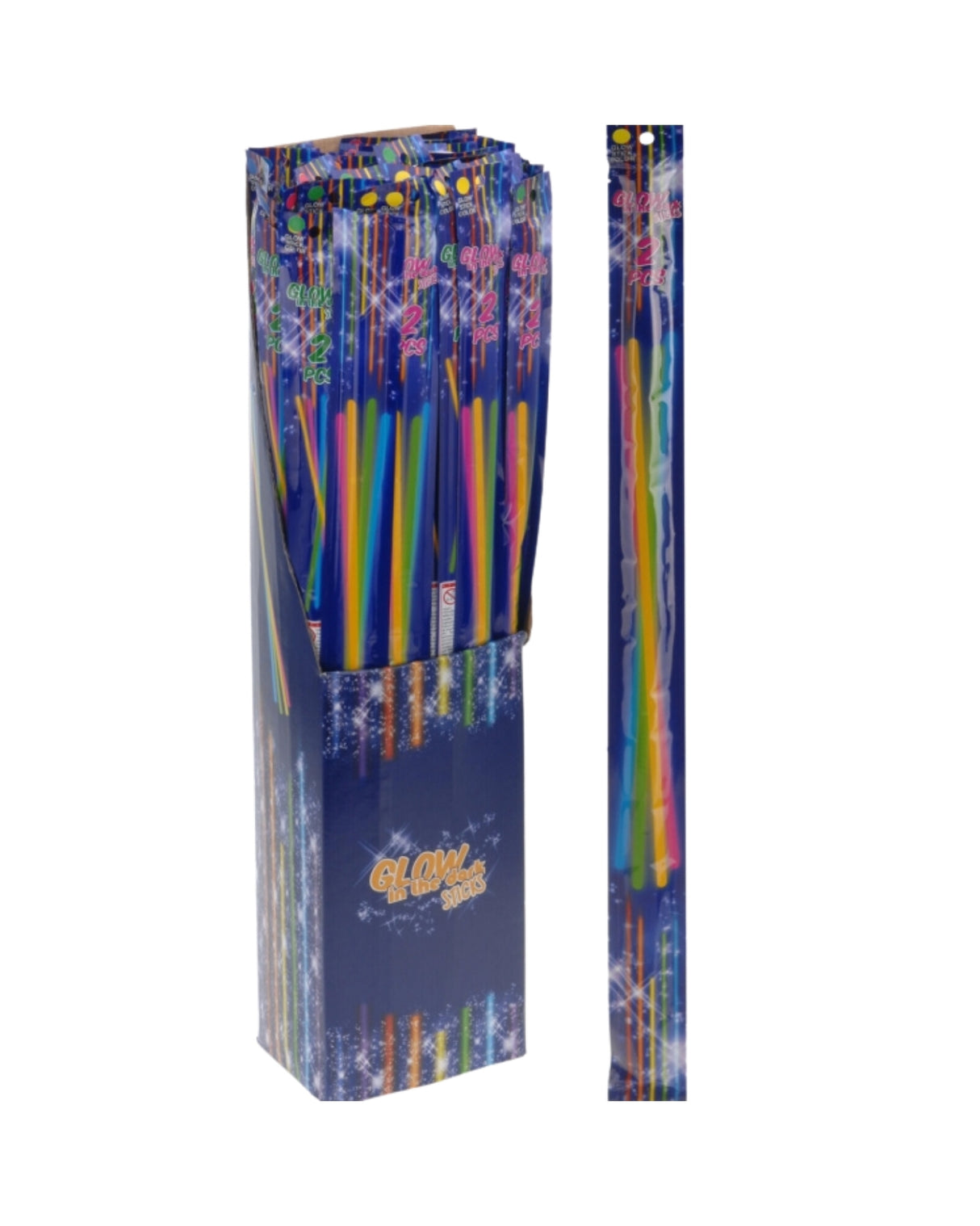 Glow in dark sticks 2 stk - 55 cm.