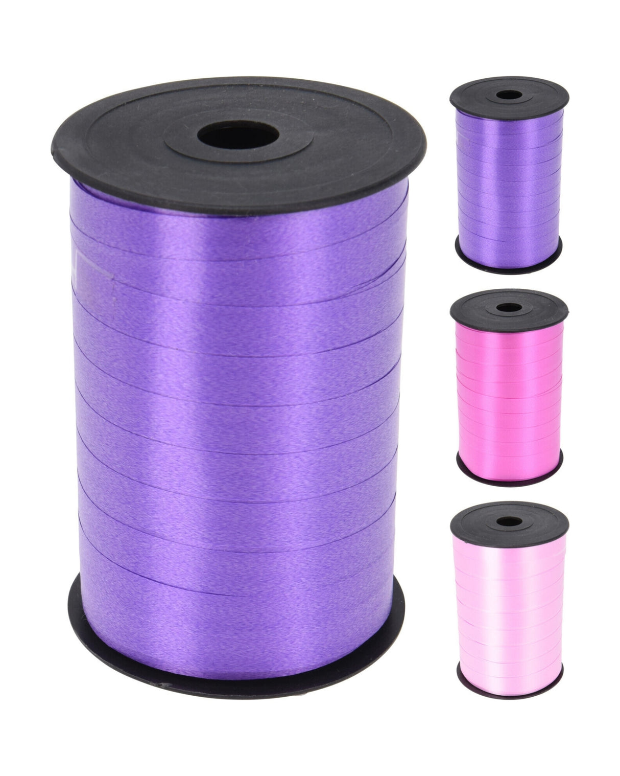 Gift ribbon 1cmx150m 1 roll - Purple, Pink, Light pink