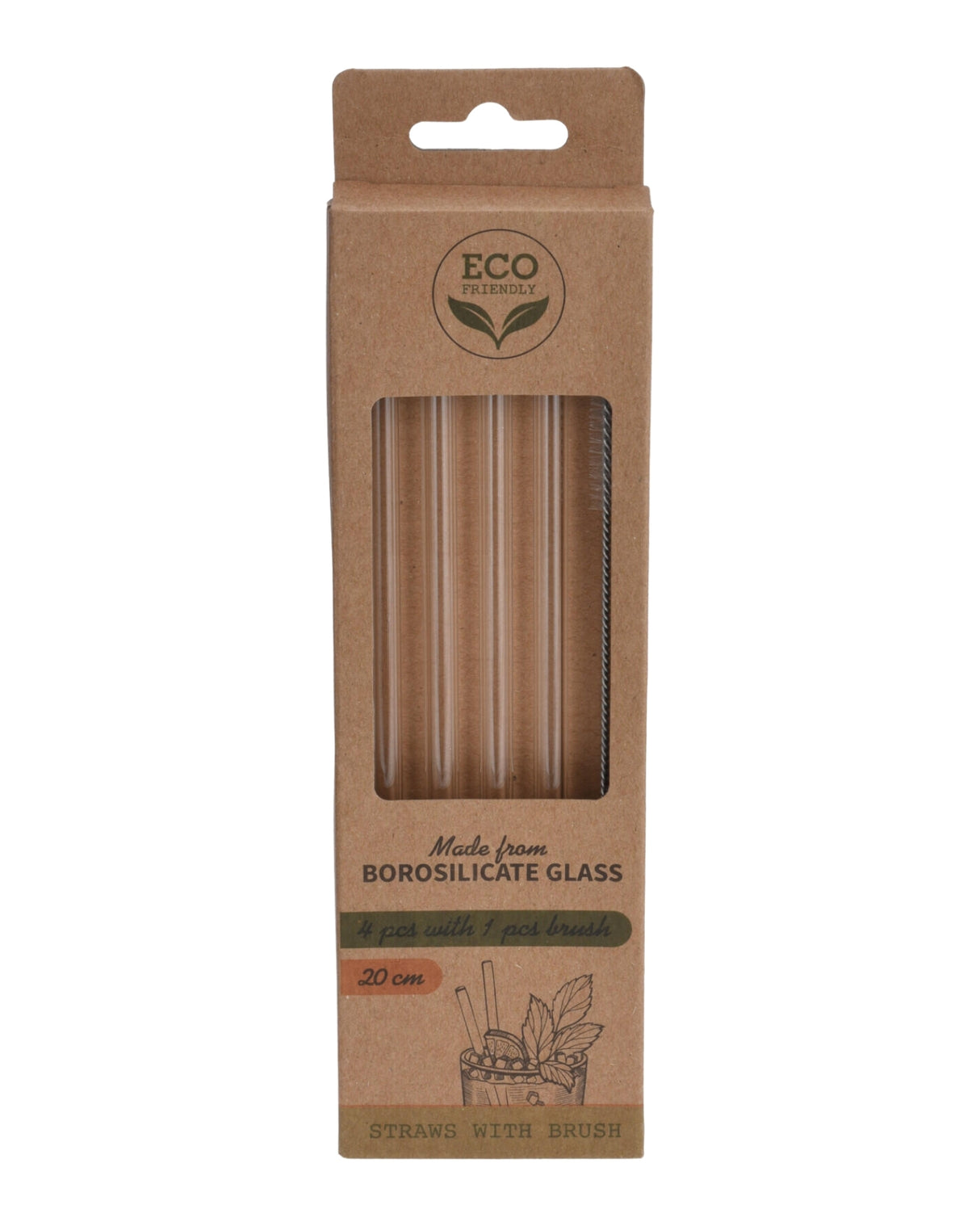 Sugerør i glas 5stk - Kan vaskes og genbruges