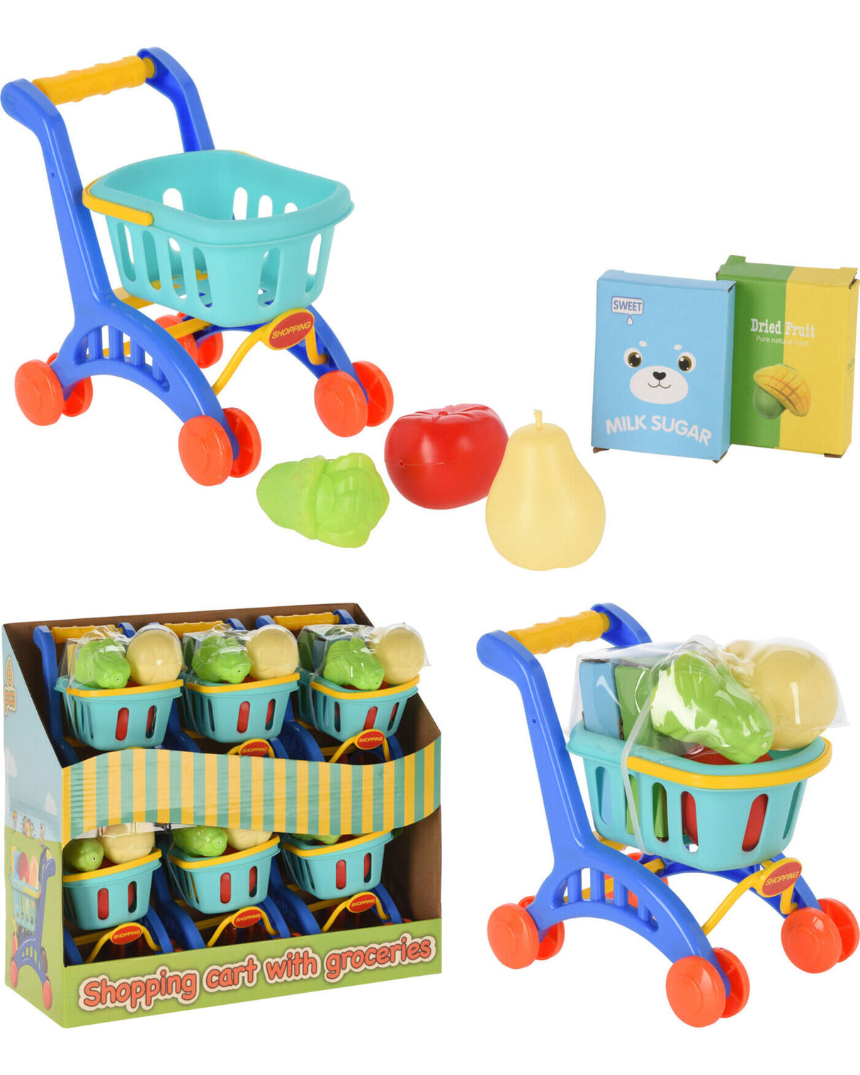 Indkøbsvogn med varer