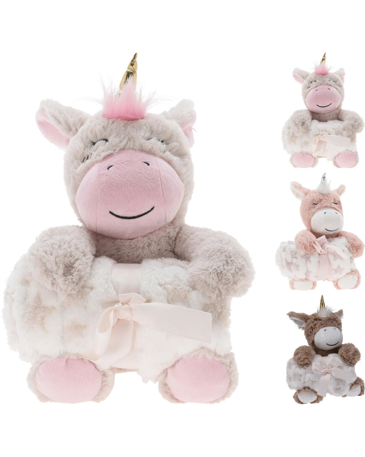 Enhjørning plys 25cm med tæppe 1stk