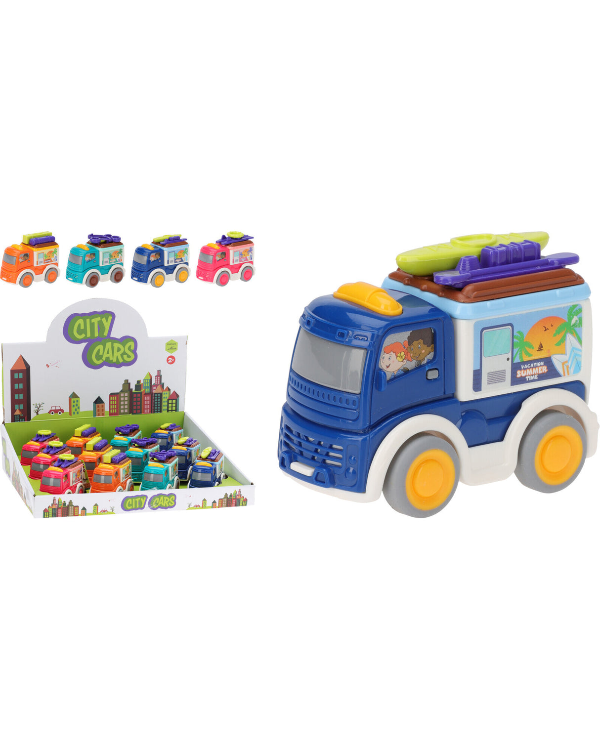 Bil 8,5cm med pull back 1 stk