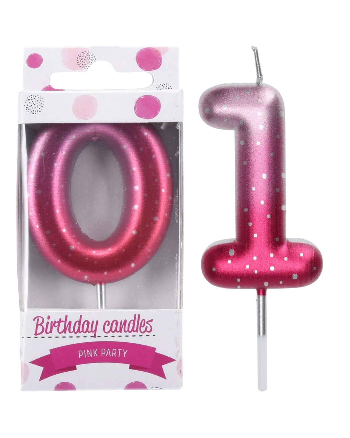 Fødselsdagslys tal 1stk - Pink