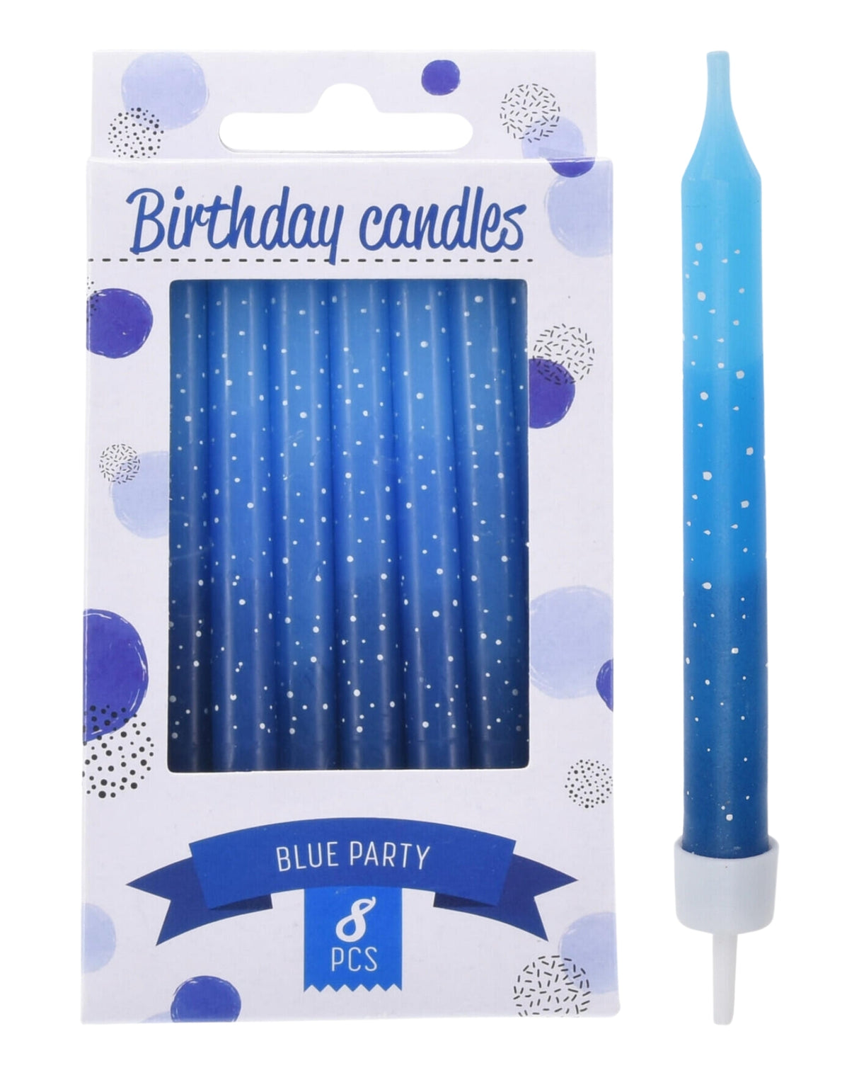 Fødselsdagslys 8stk - Blå