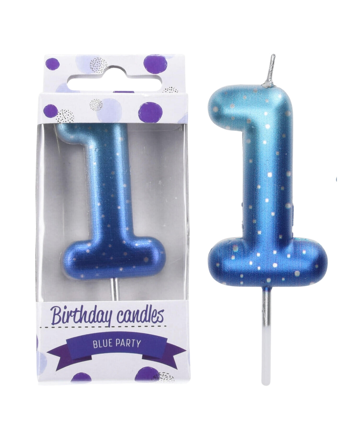 Fødselsdagslys tal 1stk - Blå