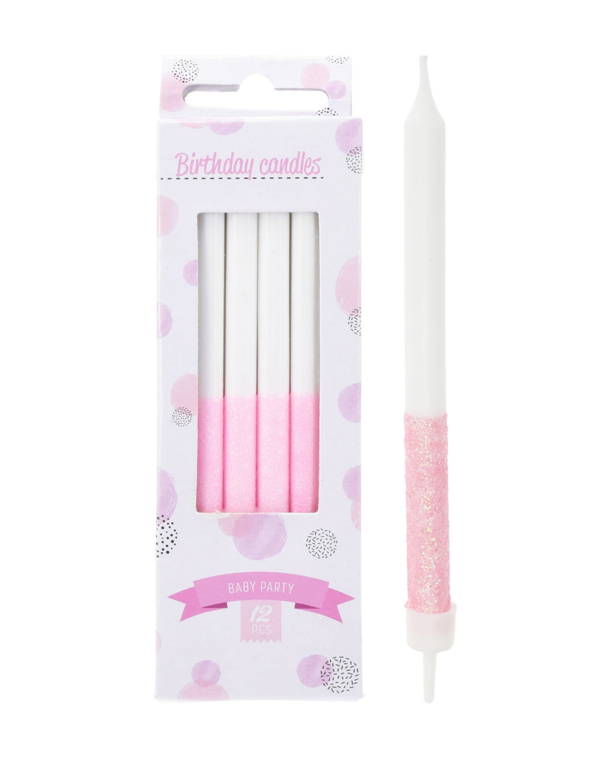 Fødselsdagslys 12 stk - Lyserød
