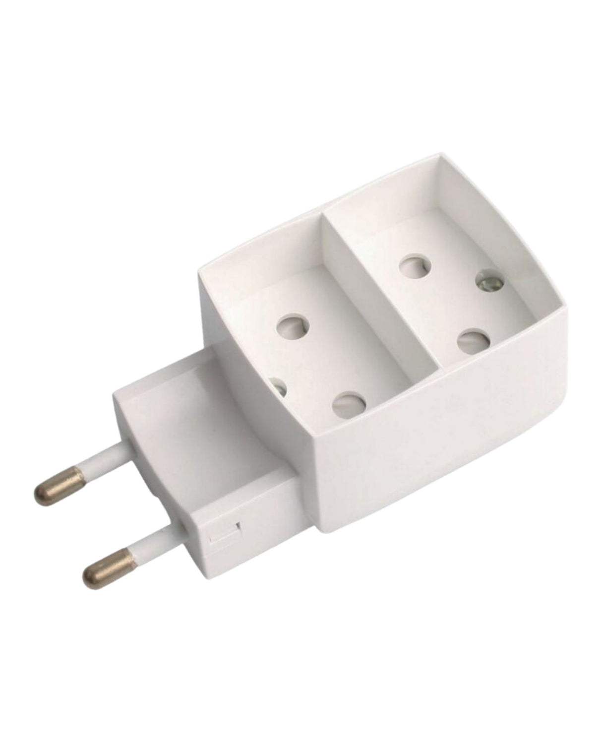 Dobbeltstik 2 flade udtag - Hvid