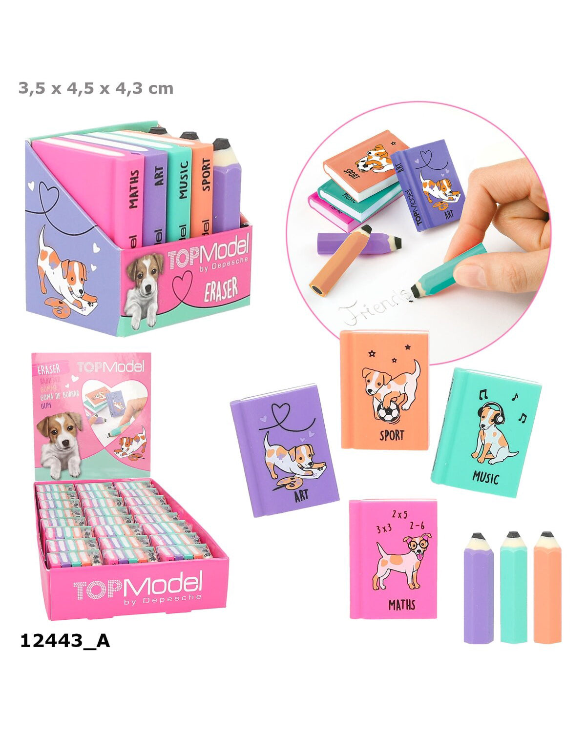 TOPModel Books and Pencils Eraser Set