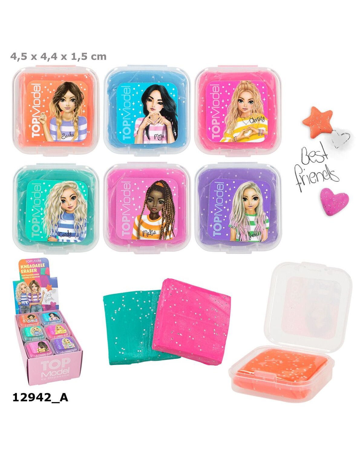 TOPModel Formbart Glitter Neon Viskelæder