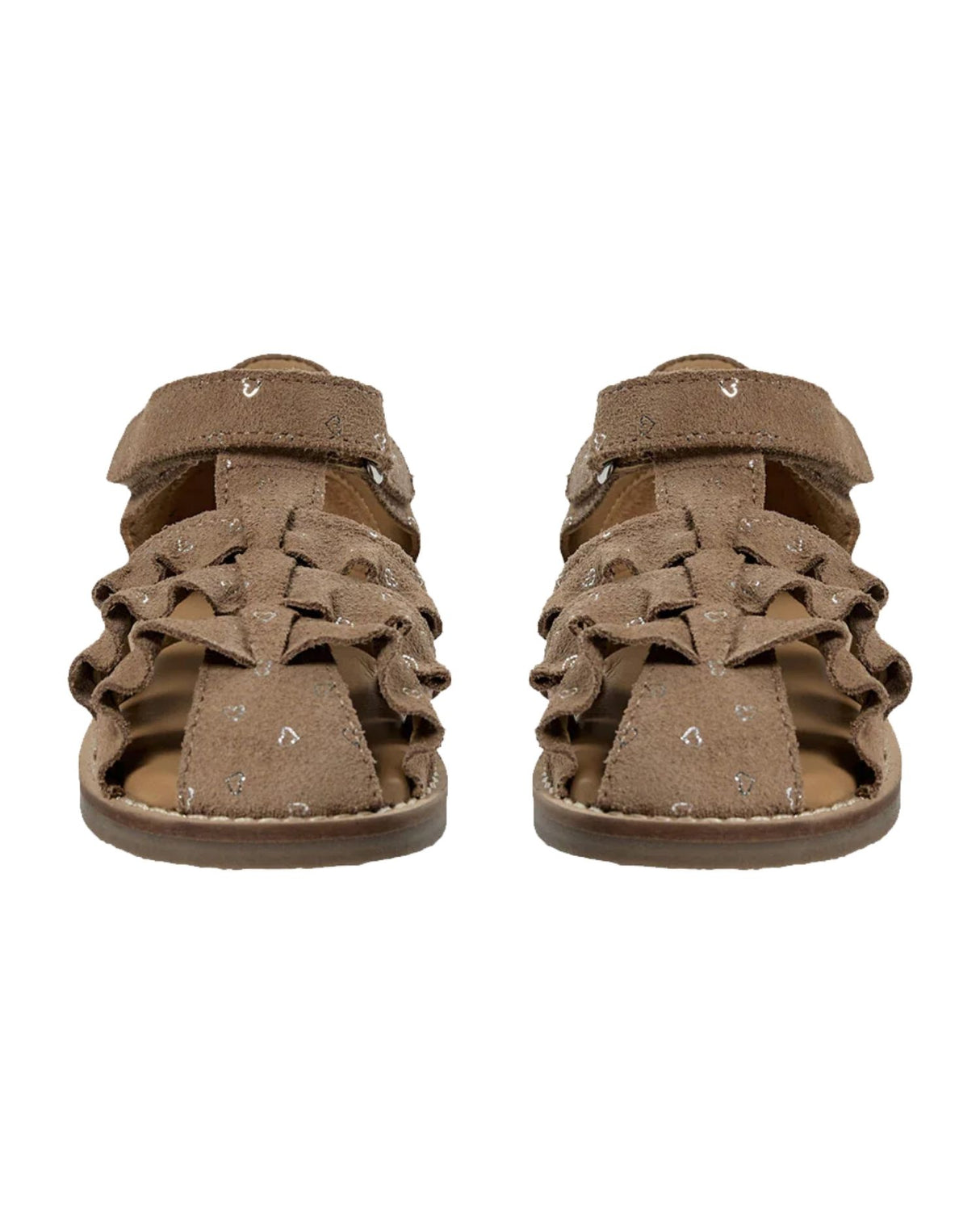 Brun Sofie Schnoor flæse sandal - sølv hjerter - P251807-7016