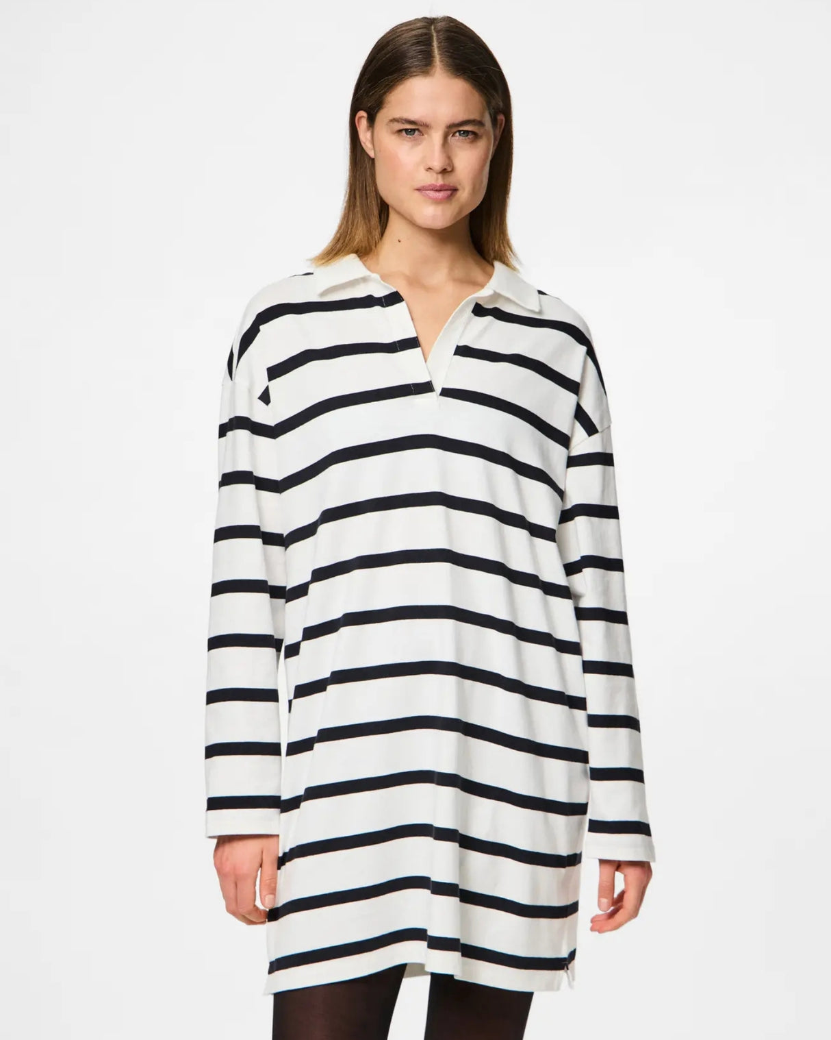 Hvid - cloud dancer/black - Pieces - polo kjole - 17160236