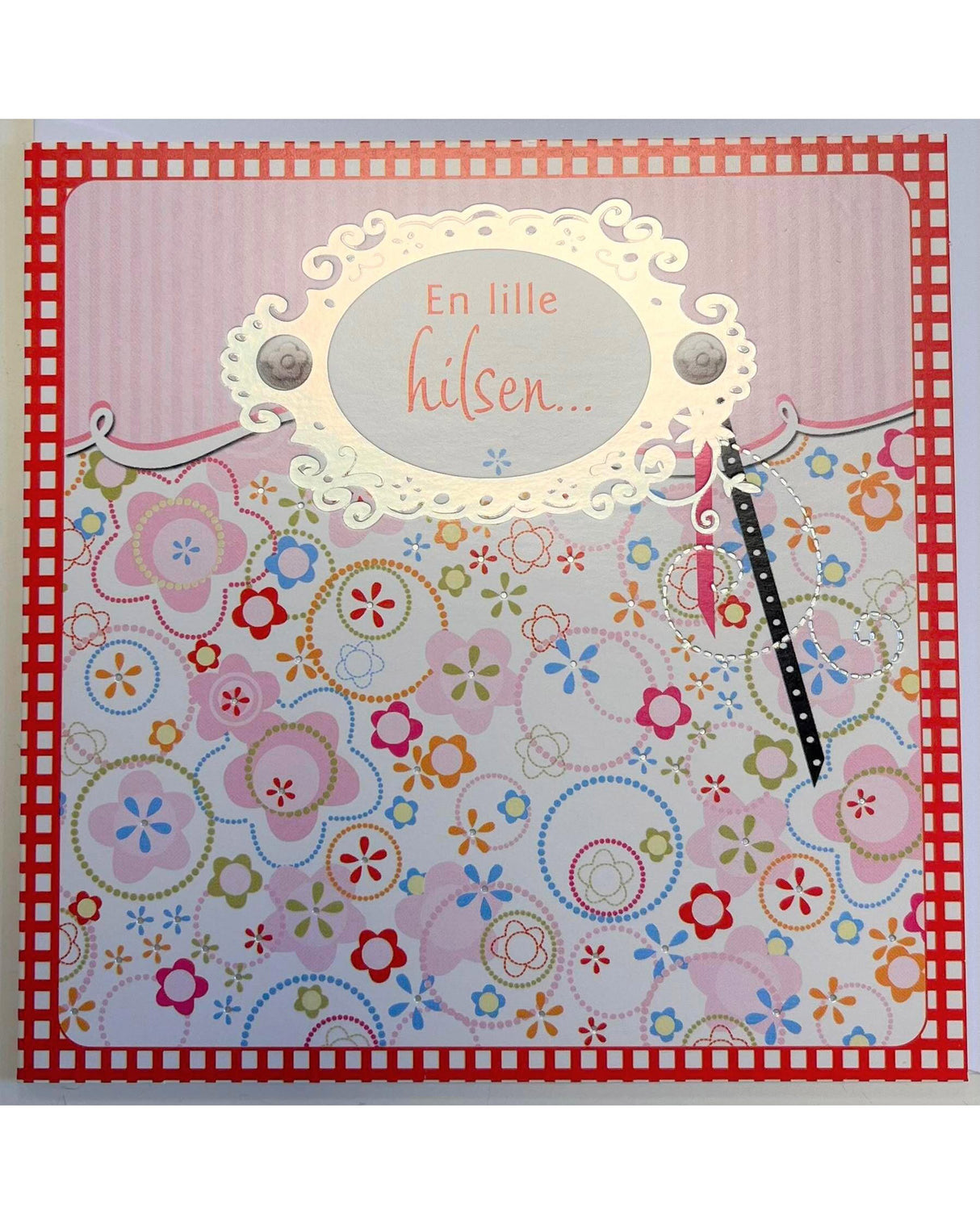 Kort dobbelt med kuvert 12x12cm - En lille hilsen