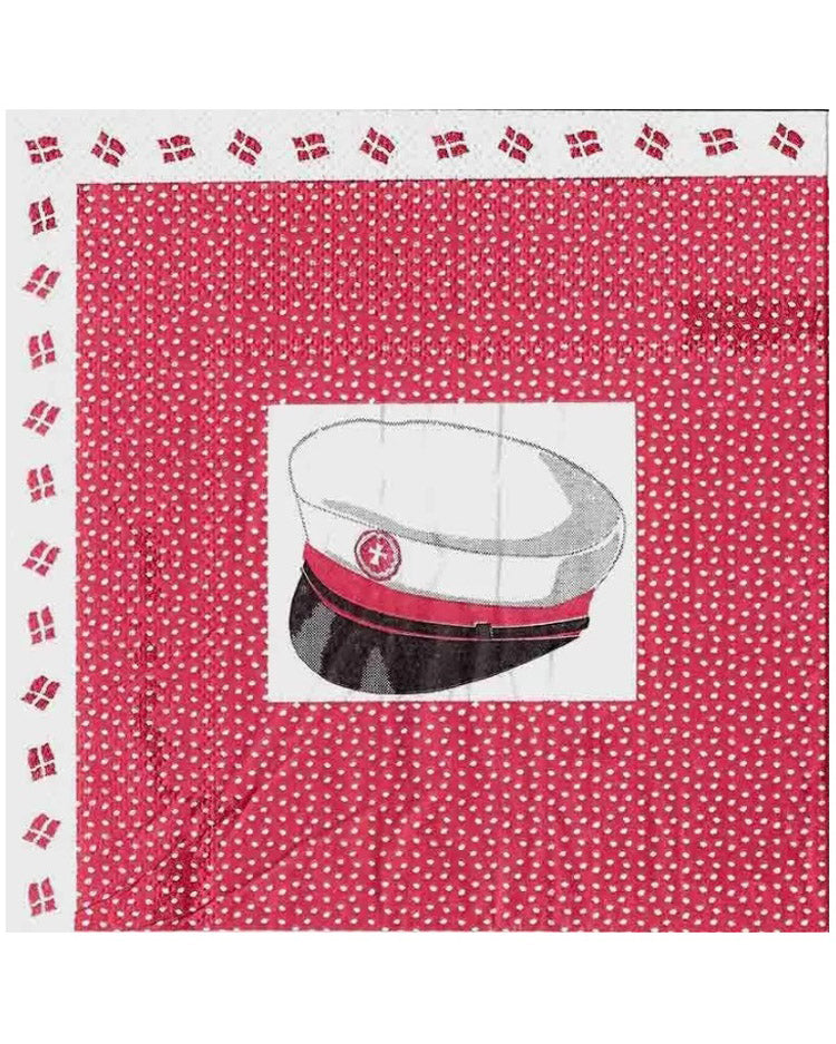 Servietter Rød hue i ramme 20 stk