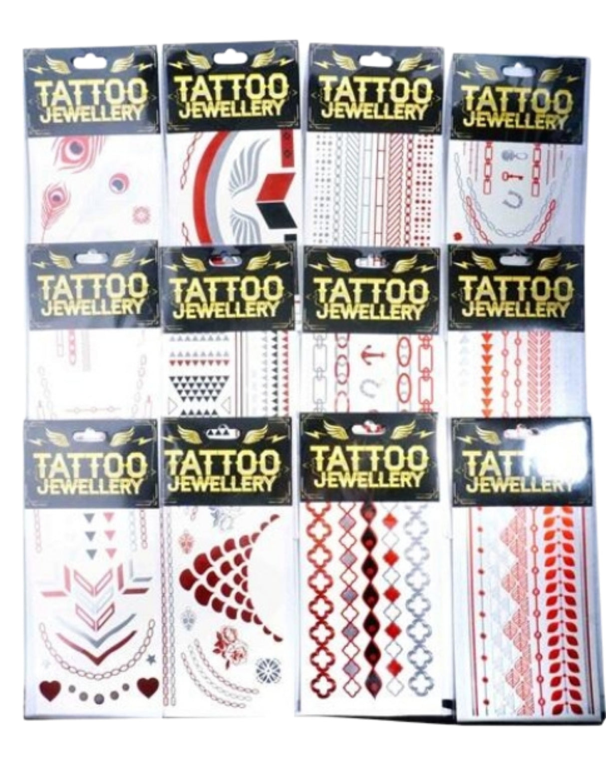 Tattoo jewelry metallic 23,5cm 12ass