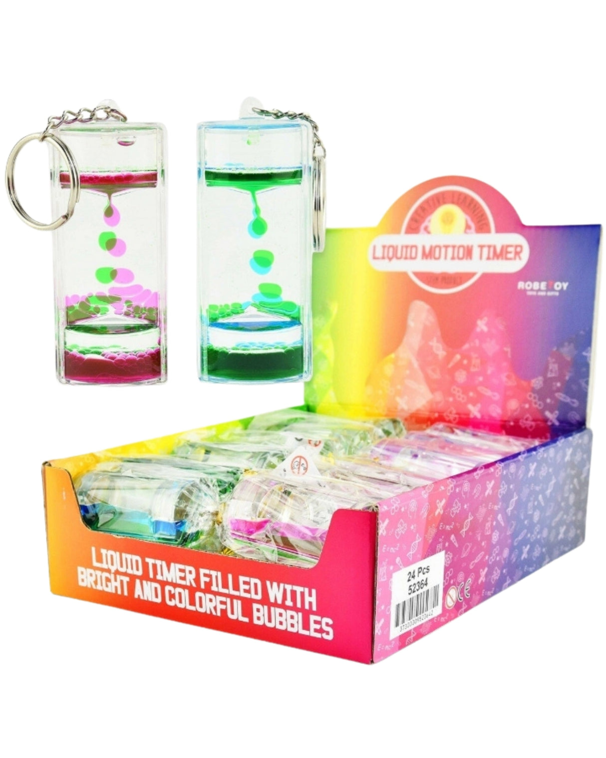 Nøglering med timeglas 8 cm 1 stk