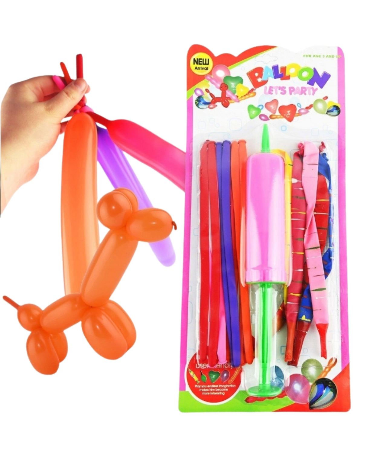 Balloons for balloon animals with pump - 26cm