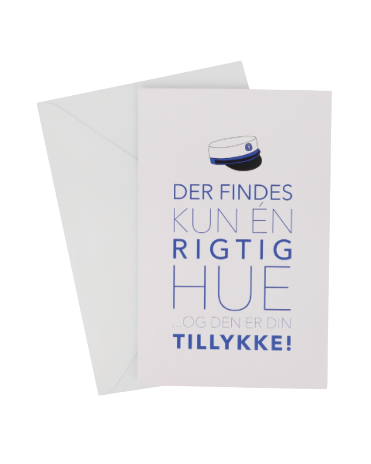 Studenter kort med kuvert 11x17cm - Blå hue