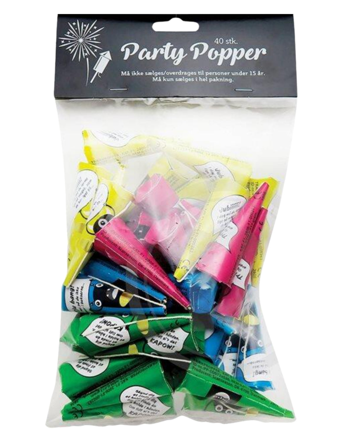 Pull stoppers cone 40 pcs. colored-