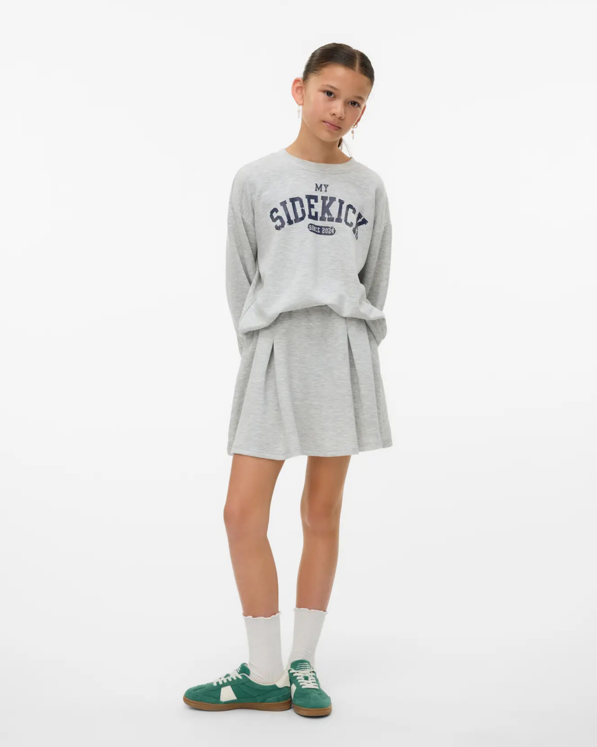 Grå - Light Grey Melange - Vero Moda - sweat nederdel - 10335313