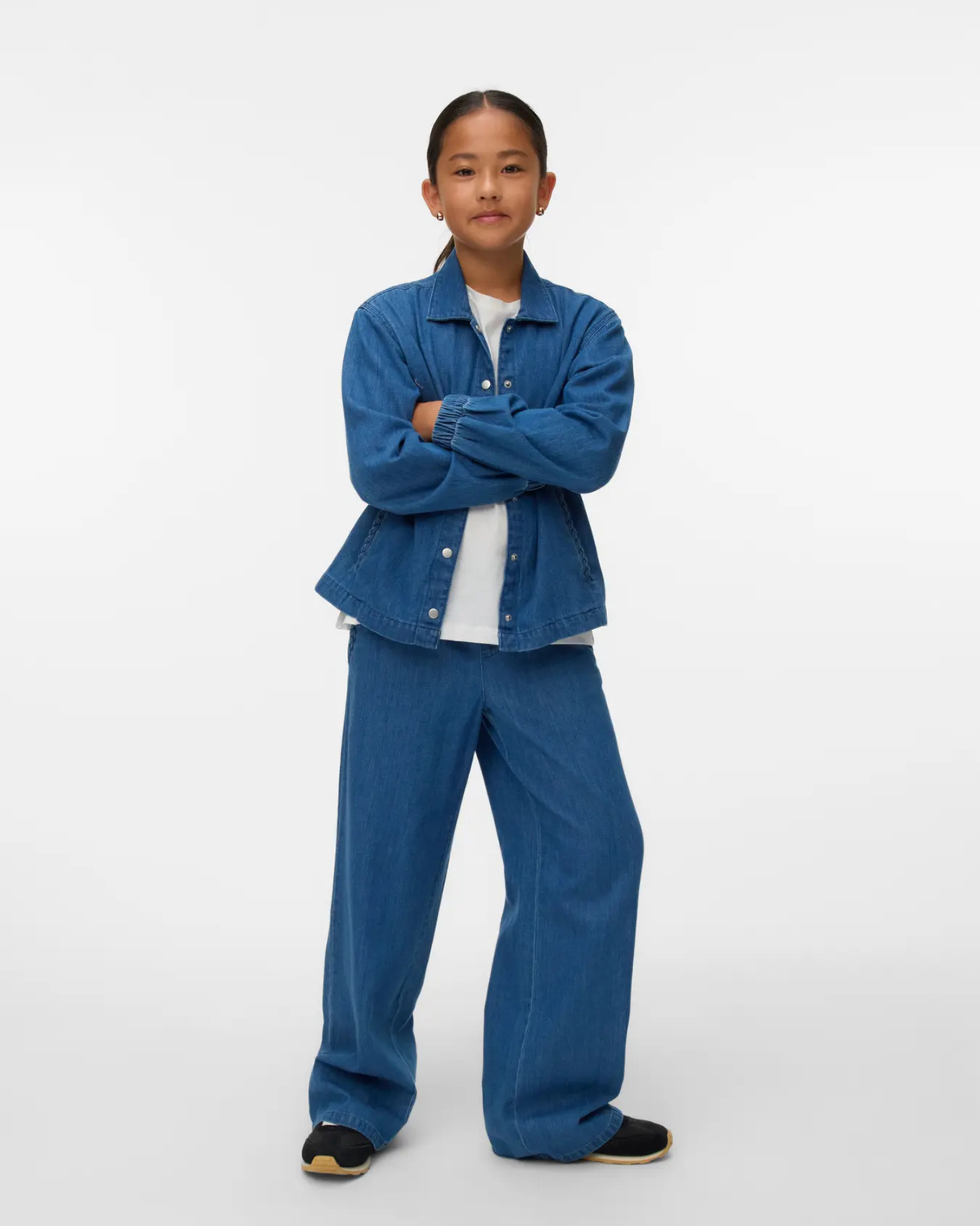 Blå - Medium Blue Denim - Vero Moda - denim skjorte - 10335424