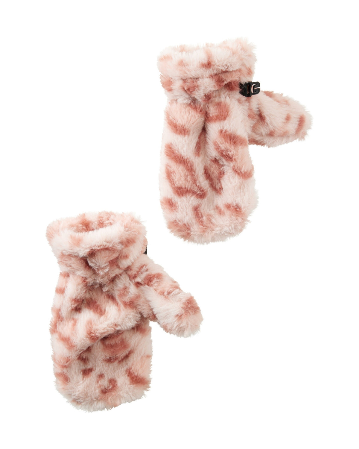 Børnehandsker med leopardprint og blødt teddyfor