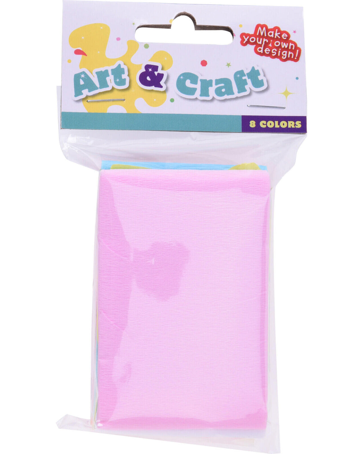 Crepe papir 5,5cm x 2,05m 8stk / 8 farver