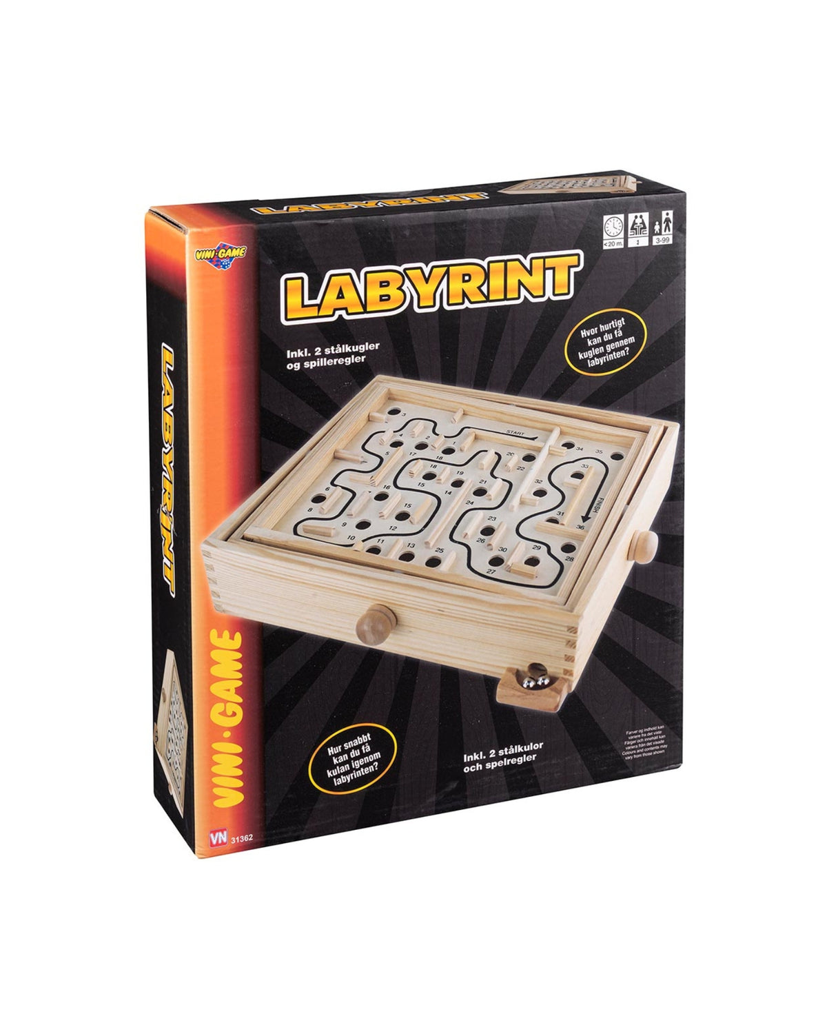 Labyrintspil – 30 × 26 cm