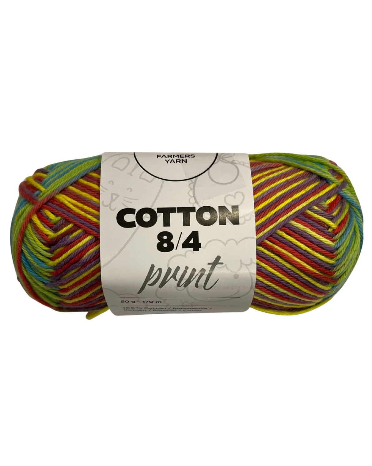 Bomuld garn Farmers Yarn print 8/4 50 g. fv. 01
