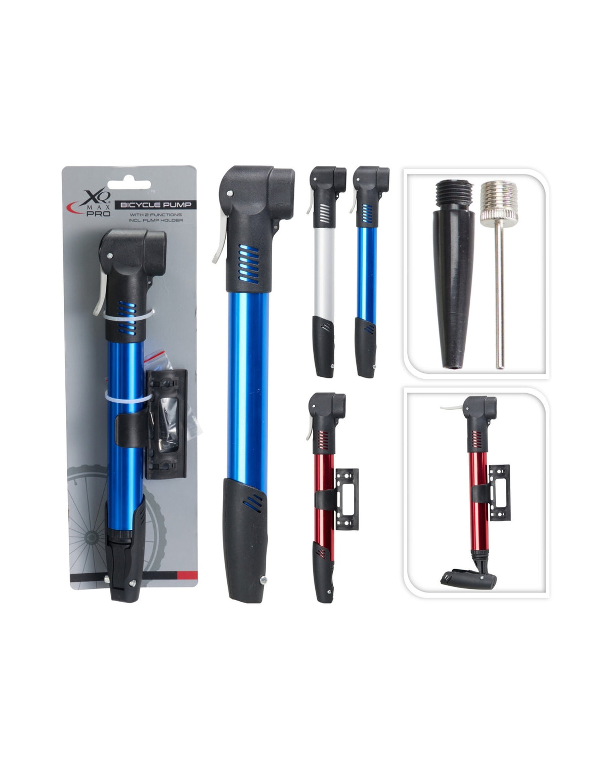 Mini bicycle pump with holder