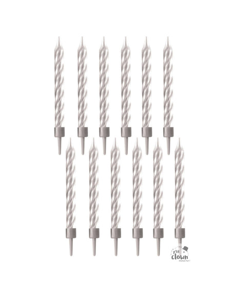 Fødselsdags lys 12 stk - Sølv