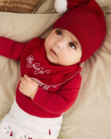 Rød - jester red - name it - baby strik nissehue- 13196940