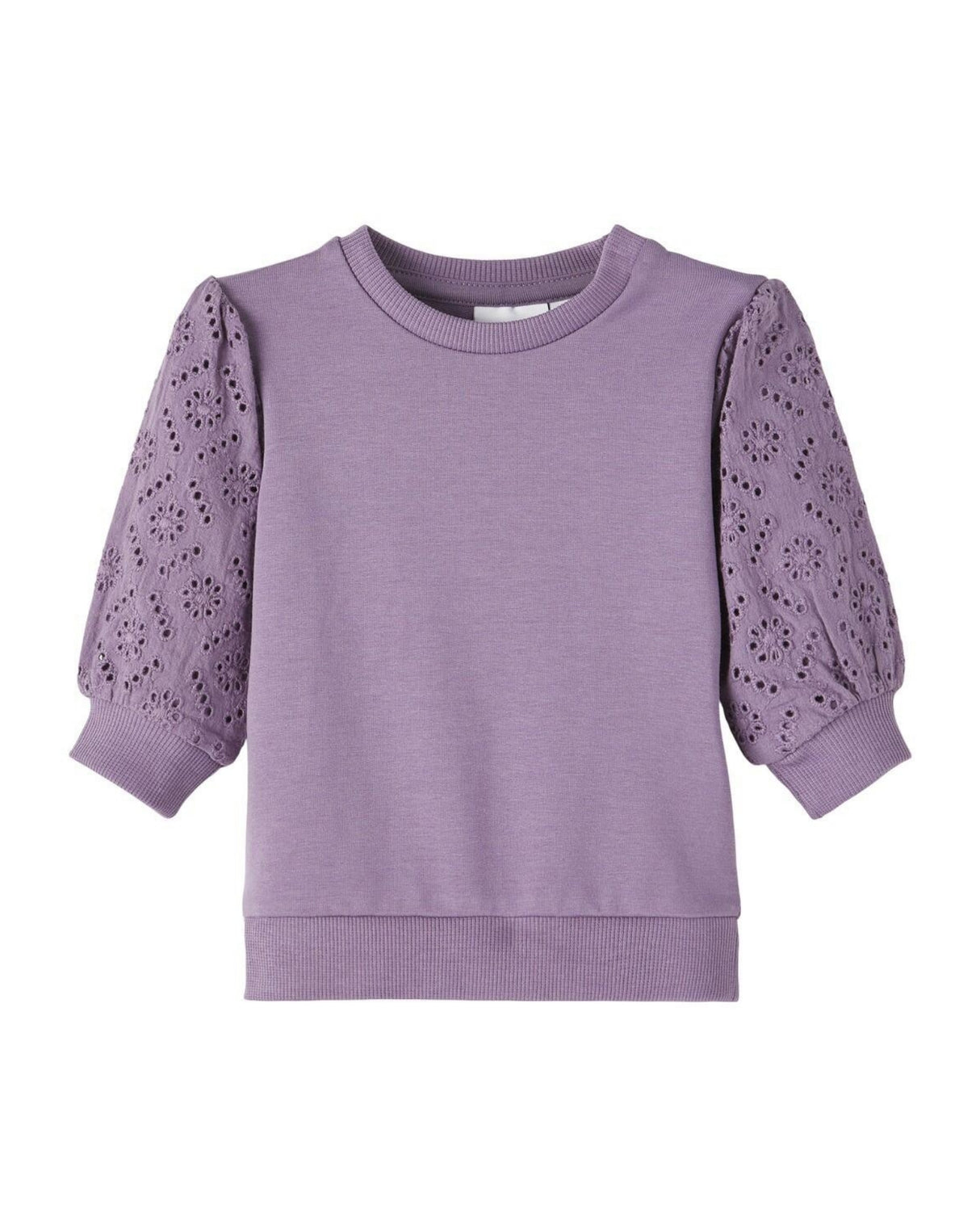 Lilla sage Name It sweatshirt med blonde pufærmer - 13216779