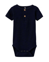 Navy - Dark Sapphire - Name it - Bodystocking - korteærmer - Rib - 13218874