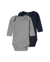 Grå/Blå - Dark Sapphire - Name it - Bodystocking - 2-pak - 13222504