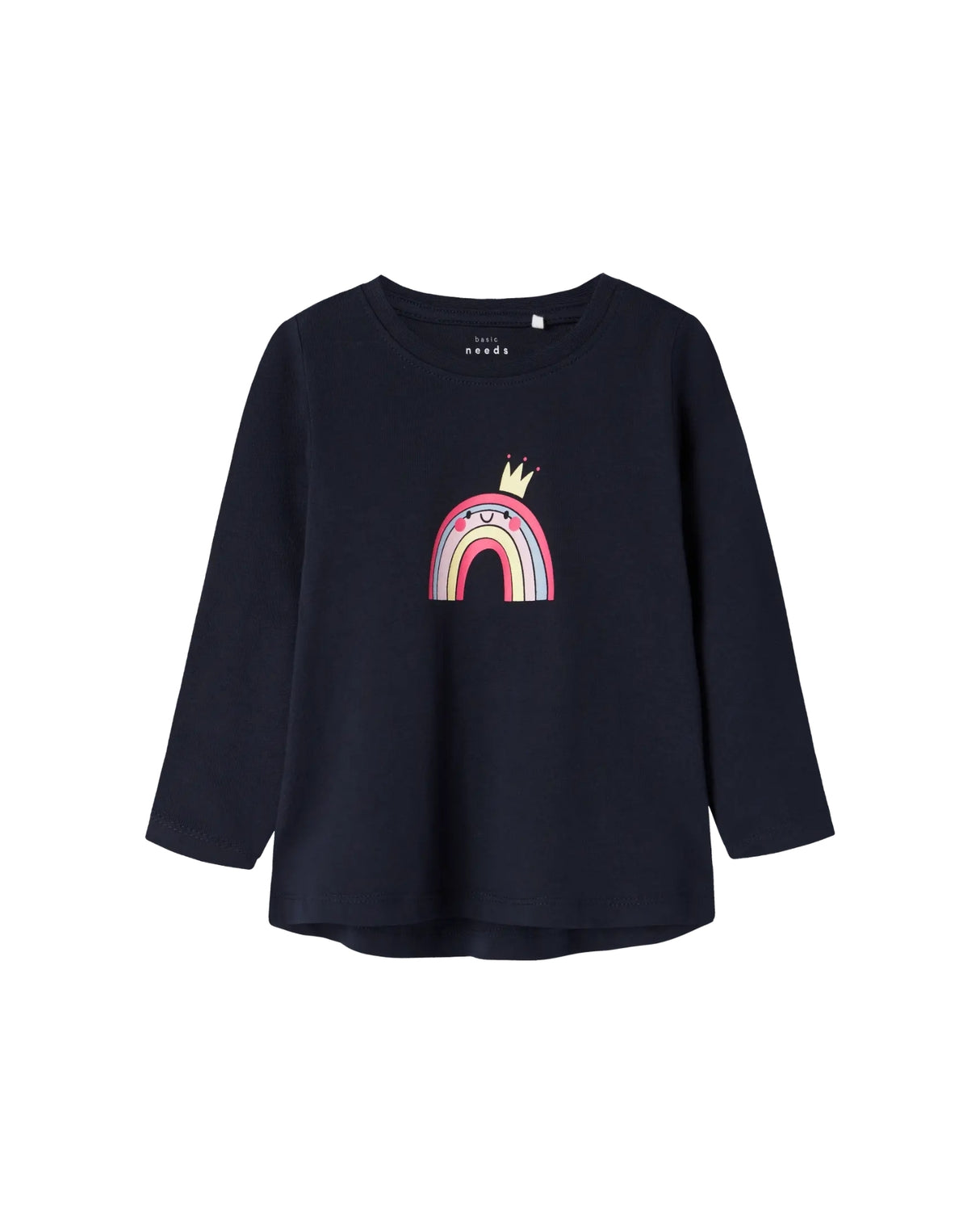 Mørkeblå - Dark Sapphire - Name it - Langærmet T-shirt - Regnbue - 13224957