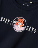 Blå - dark sapphire - Name It - happy days - t-shirt - 13224958