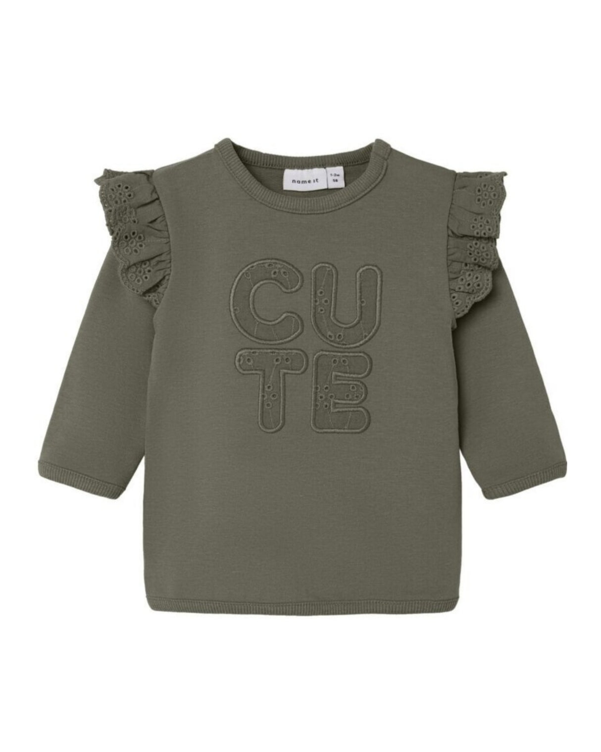 Grøn - Dusty Olive - Name it - sweatshirt - CUTE - 13225704