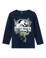 Navy - Dark Sapphire - Name it - langærmet bluse - Jurassic World - Dino - 13225912