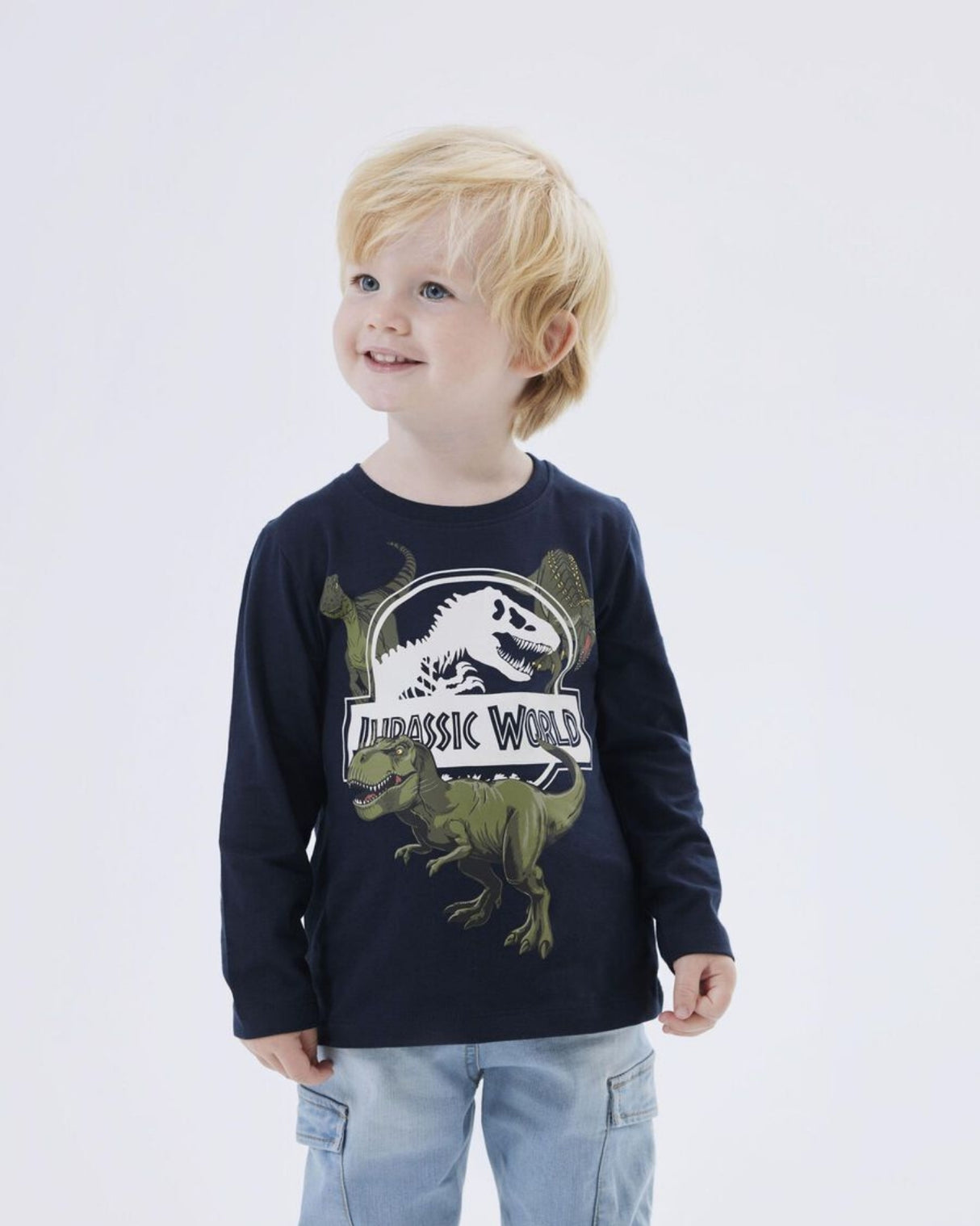 Navy - Dark Sapphire - Name it - langærmet bluse - Jurassic World - Dino - 13225912