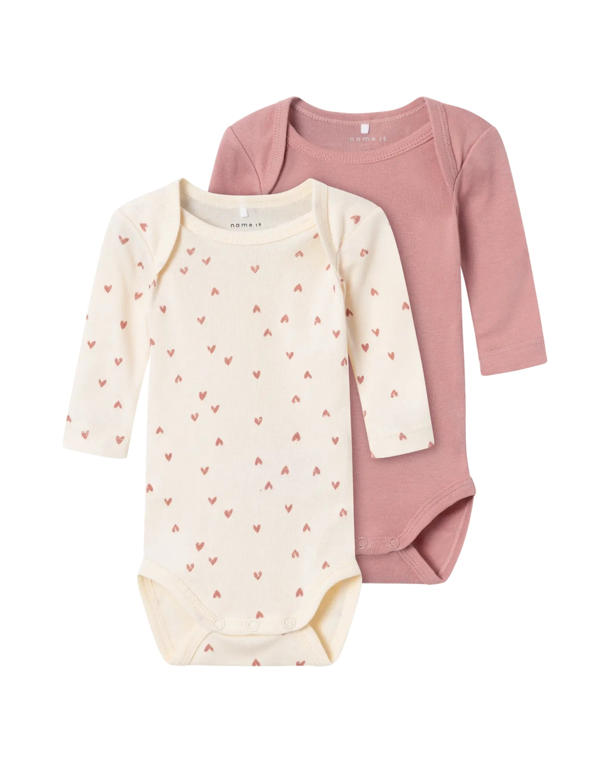 Rosa - Buttercream - Name it - 2-pack - Bodystocking - hjerter - 13227029