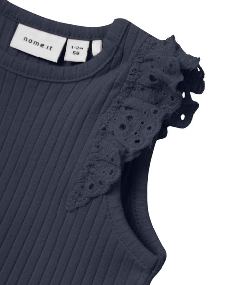 Navy - Dark Sapphire - Name it - top - blonde ærmer - 13228012