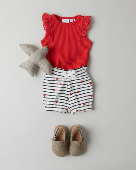 Rød - tomato - Name it - top - blonde ærmer - 13228012