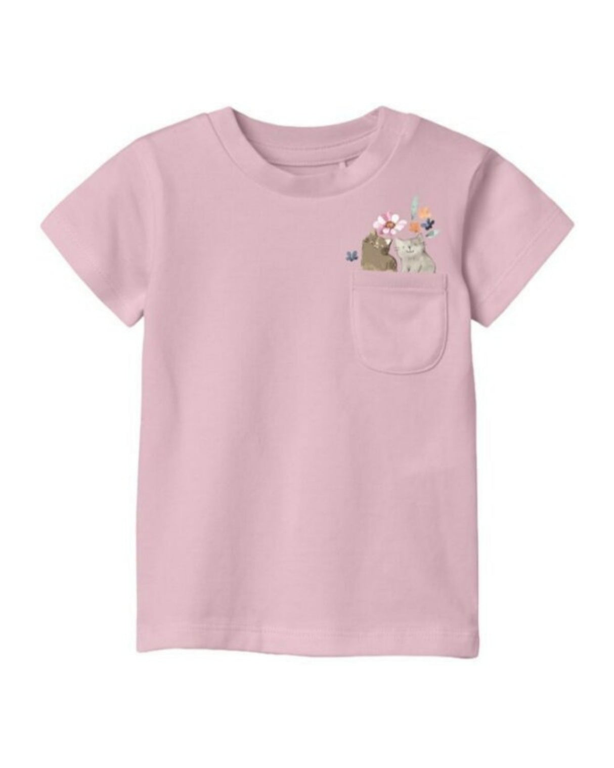 Lyserød - Parfait Pink - Name it - tshirt - katte - 13228031