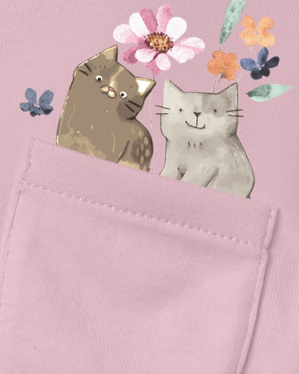 Lyserød - Parfait Pink - Name it - tshirt - katte - 13228031