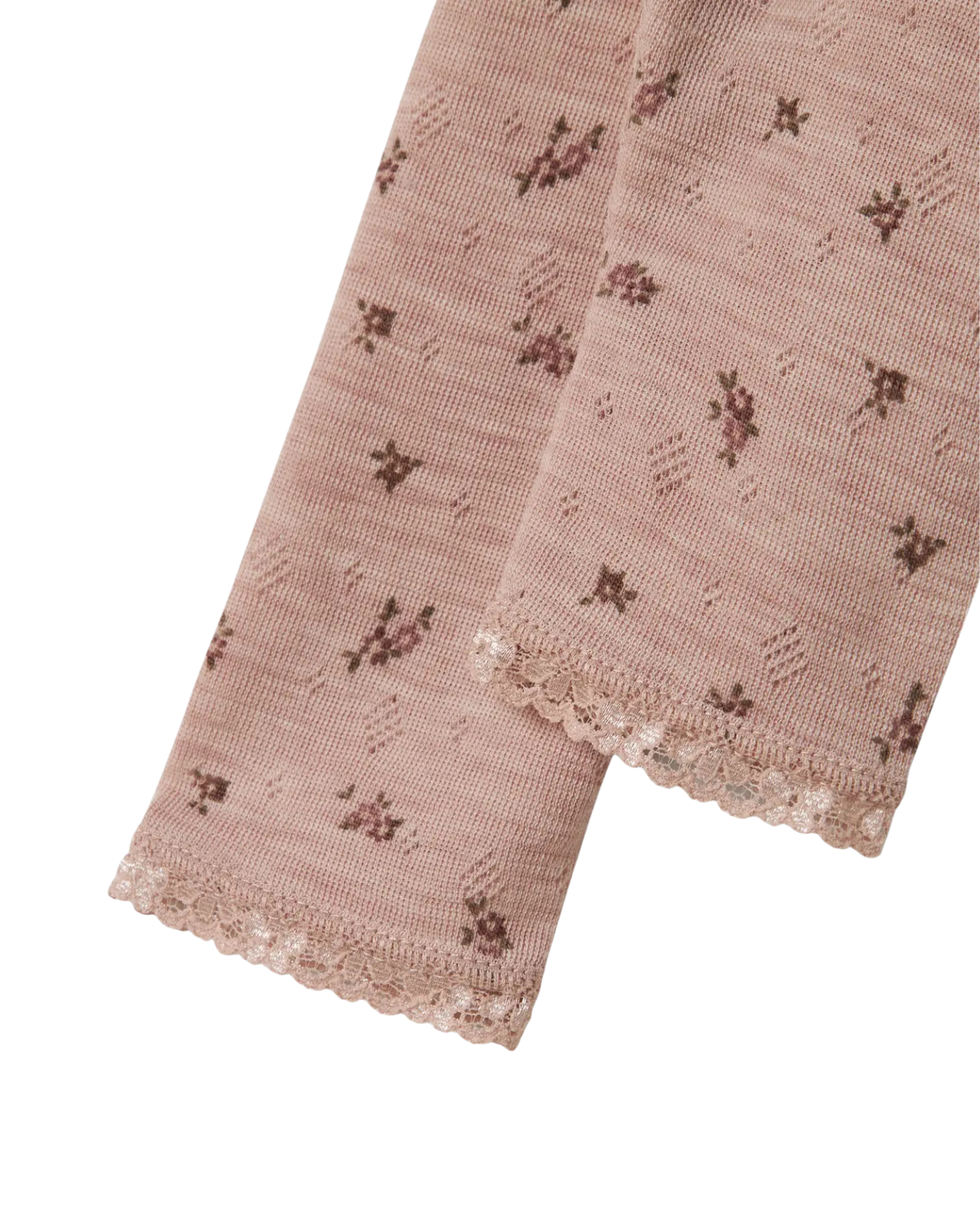 Lyserød - Shadow Gray - Name it - Uld leggings - Blomster - 13228302