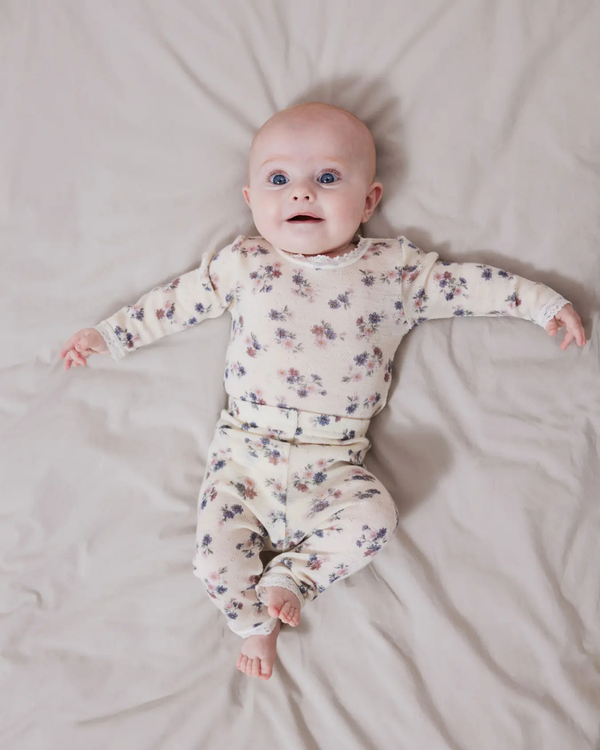 Offwhite - Snow White - Name it - Uld leggings - Blomster - 13228302