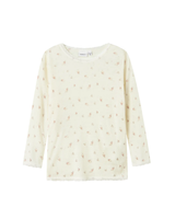 Creme Hvid - Snow White/Small Flowers - name it - Uld bluse - Blomster - 13228432